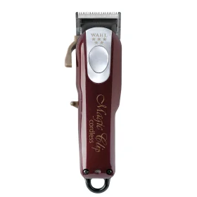 Wahl 5 Star cordless Magic Clip Rood Snoer/Snoerloze Tondeuse - verchroomd stagger-tooth-mes, 46 mm, variabele taper 0,5 mm - 1,2 mm