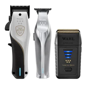 Wahl Set Vapor CE Haarschneider + Hi-Viz Trimmer + Vanish Rasierer - vom Volumen bis zum letzten Durchgang