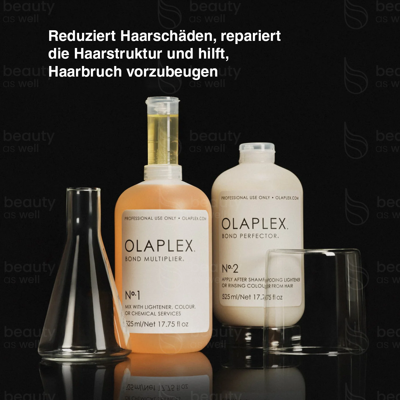 OLAPLEX No.1 und No.2 Olaplex No.1 und No.2 professionelle Backbar-Flaschen fuer Bond-Building im Salon
