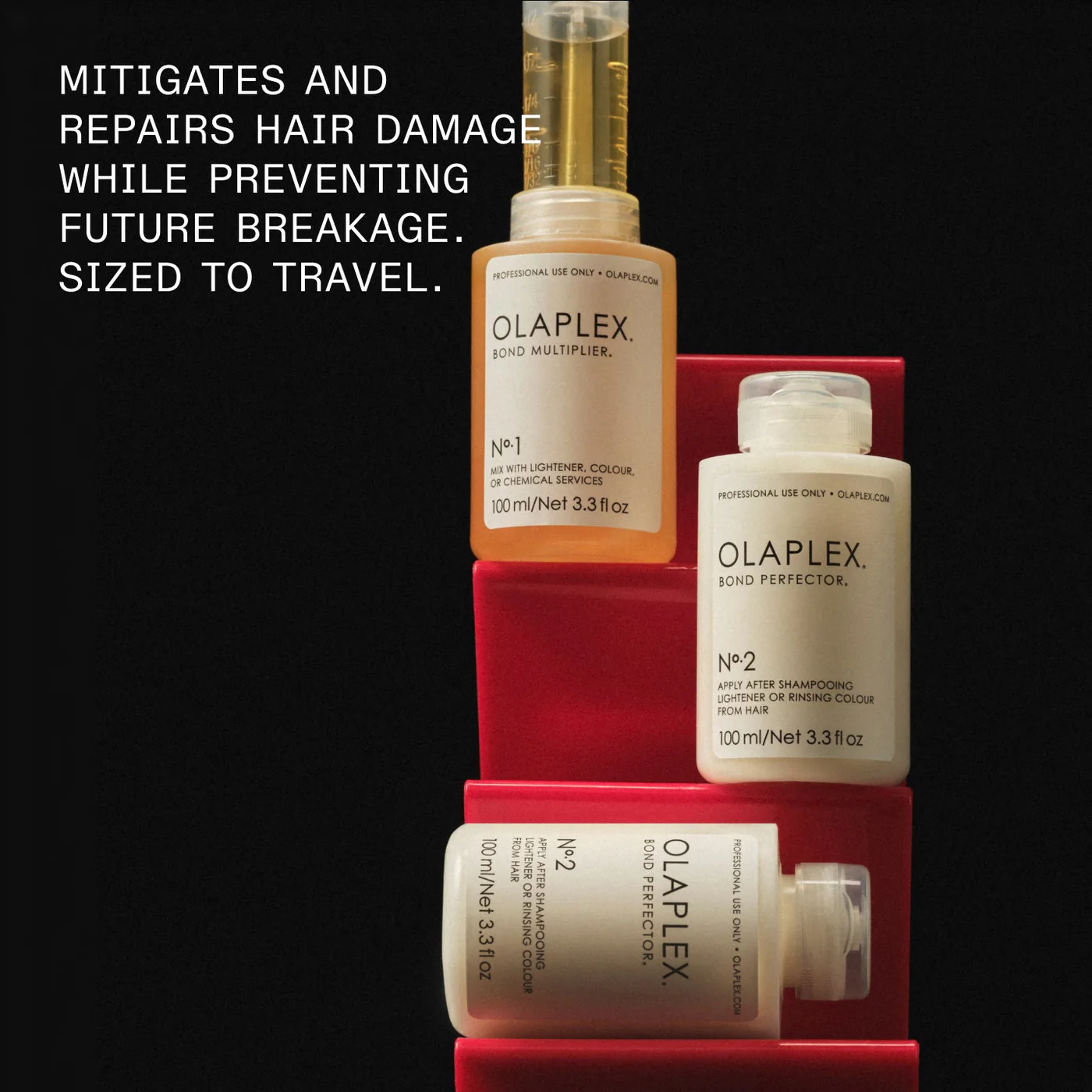 OLAPLEX No.1 and No.2 Olaplex No.1 and No.2 portable professional bottles for travel and mobile services