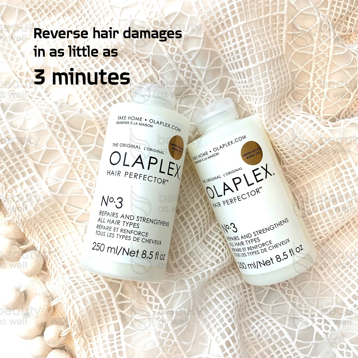 OLAPLEX Nº.3 repairs damaged hair OLAPLEX Nº.3 repairs hair damage in just 10 minutes