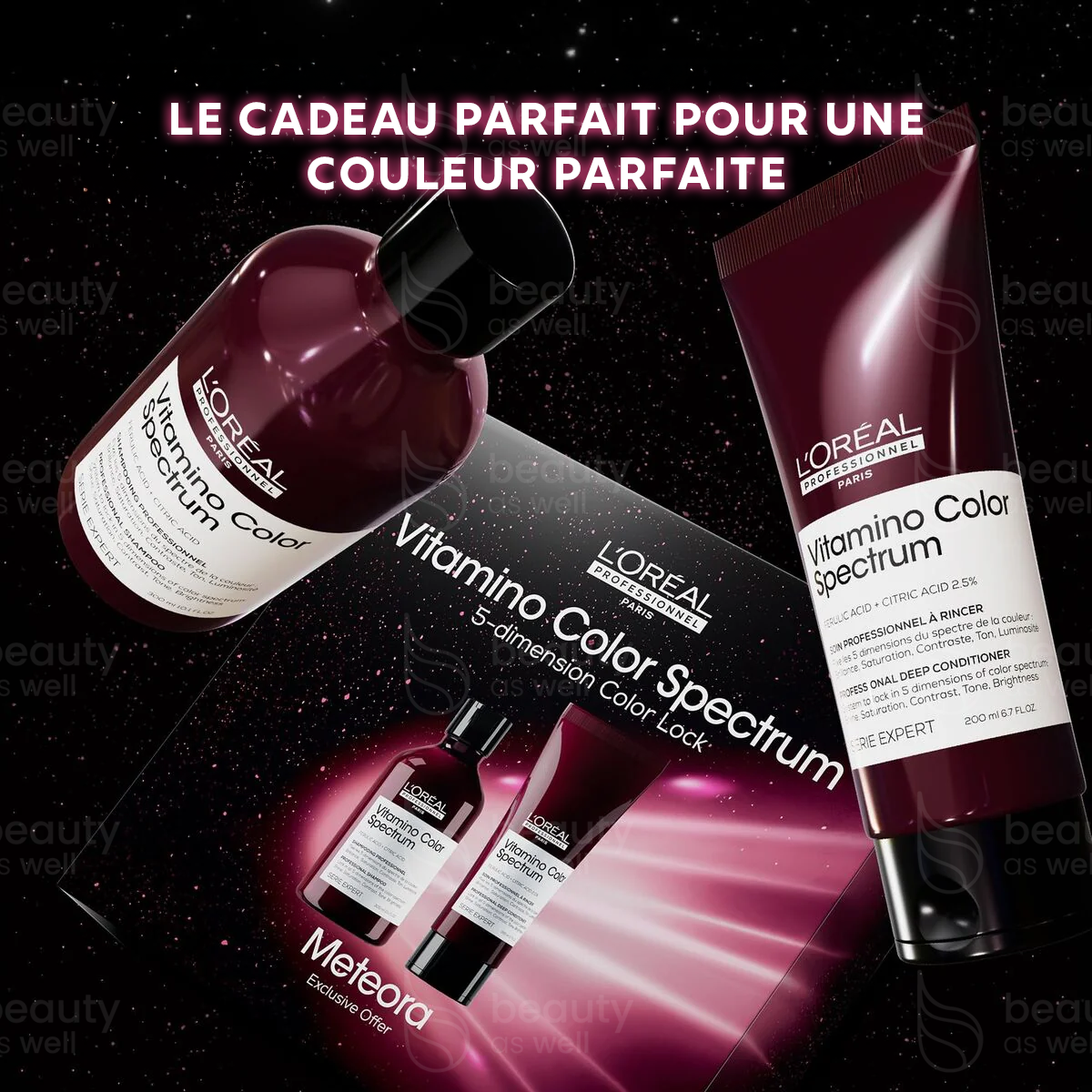 Duo professionnel pour une couleur éclatante longue durée Coffret L'Oréal Vitamino Color Spectrum Meteora avec shampooing et soin après-shampooing pour cheveux colorés, en édition limitée