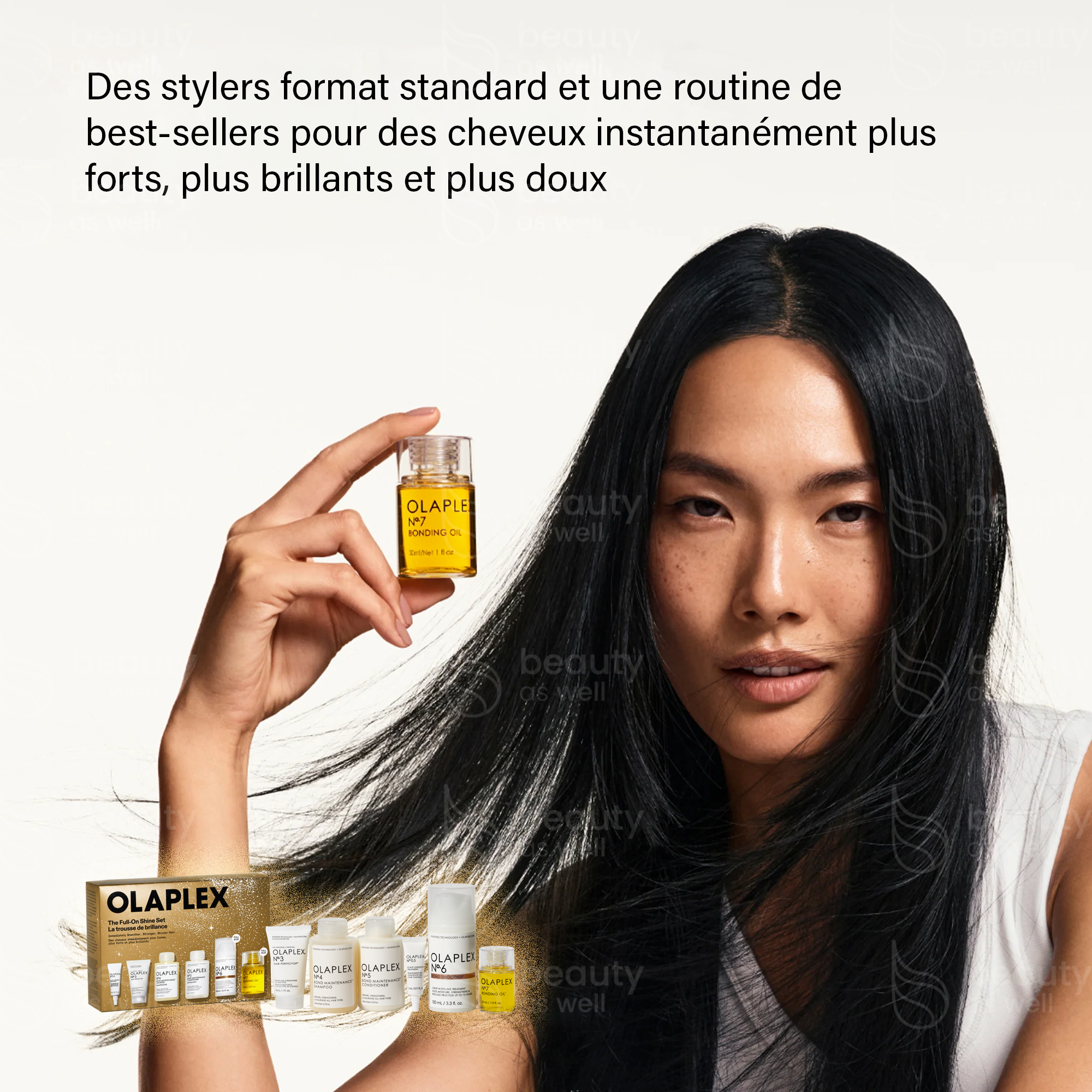 Routine complète de réparation des liaisons OLAPLEX Full-On Shine Set kit complet de réparation des liaisons 2025