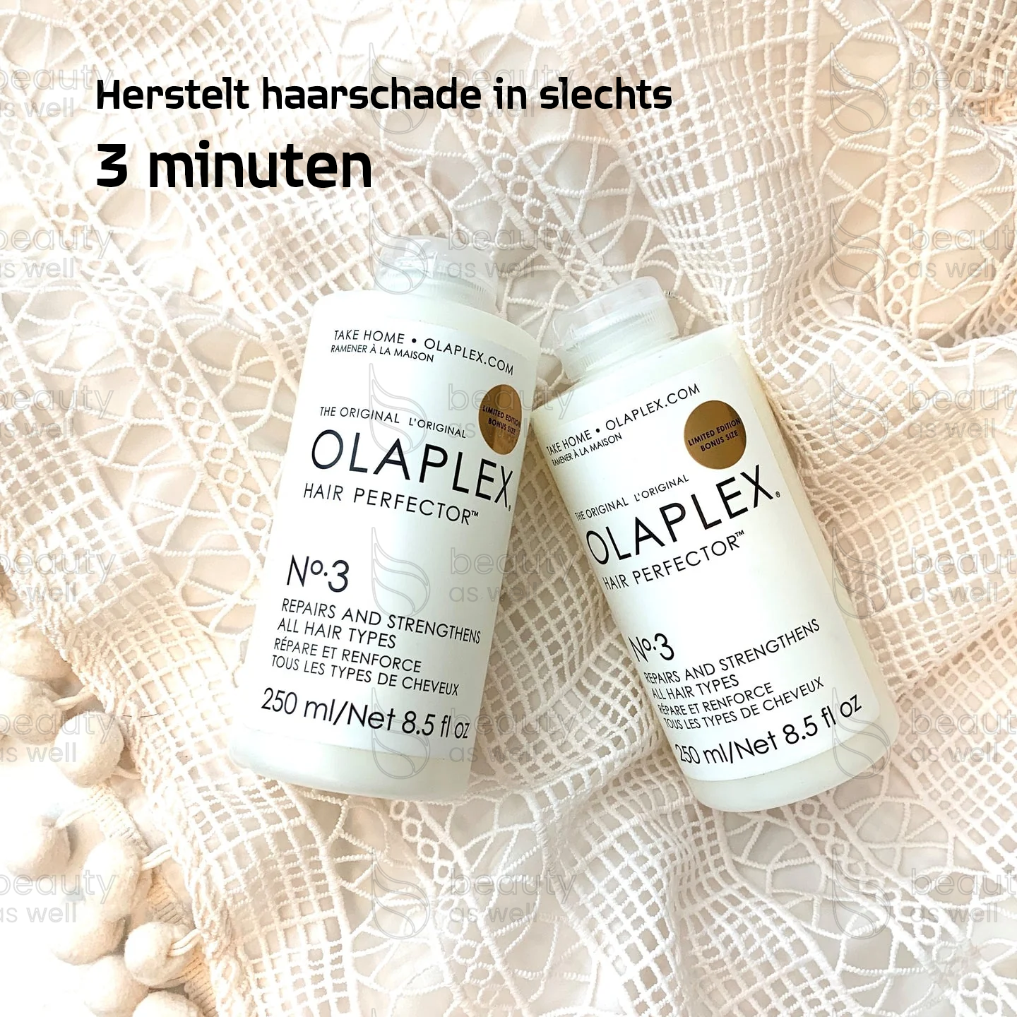 OLAPLEX Nº.3 herstelt haarschade OLAPLEX Nº.3 herstelt haarschade in slechts 3 minuten