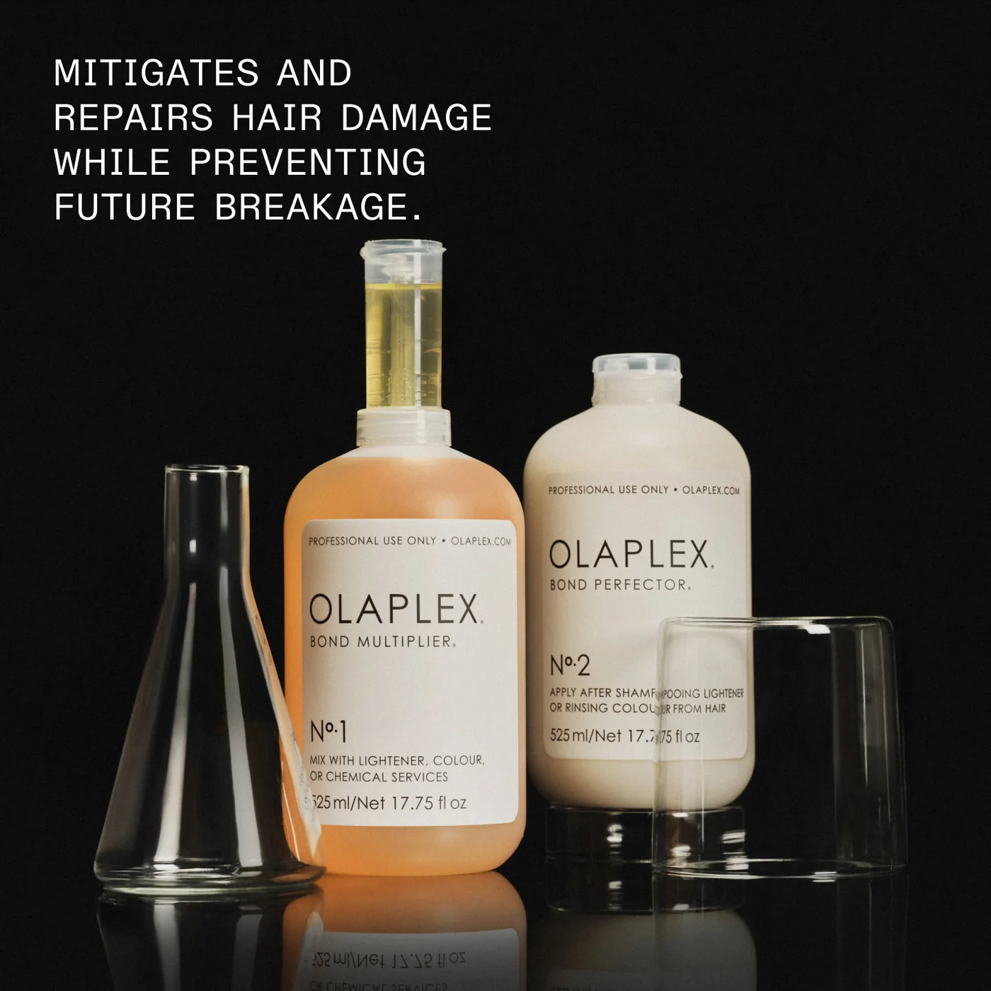 OLAPLEX No.1 and No.2 Olaplex No.1 Bond Multiplier and No.2 Bond Perfector professional backbar bottles