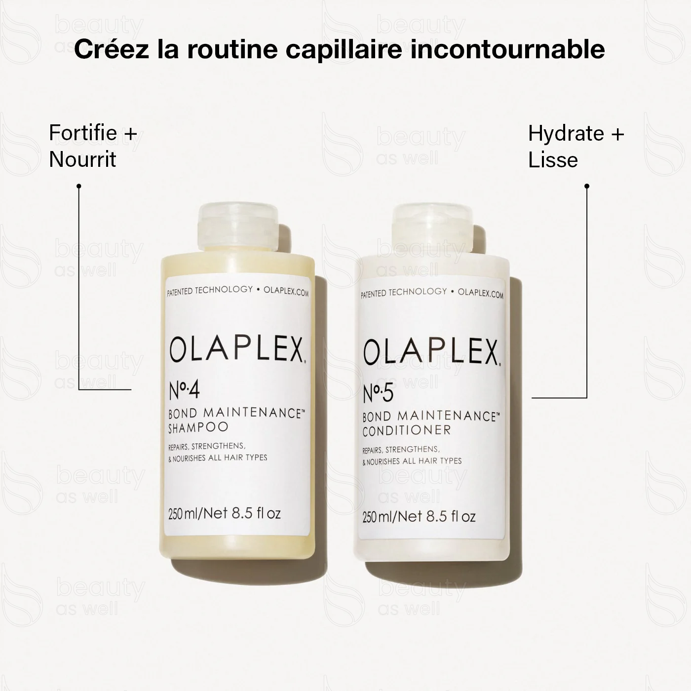 OLAPLEX Nº.4 et Nº.5 Bond Maintenance Routine Routine OLAPLEX Nº.4 Shampooing + Nº.5 Après-shampooing