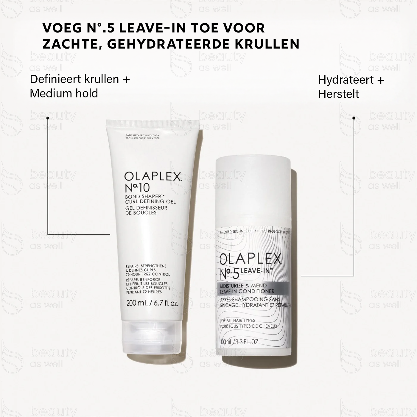 Routine met OLAPLEX Nº.10 Bond Shaper en Nº.5 Leave-In voor perfecte krullen