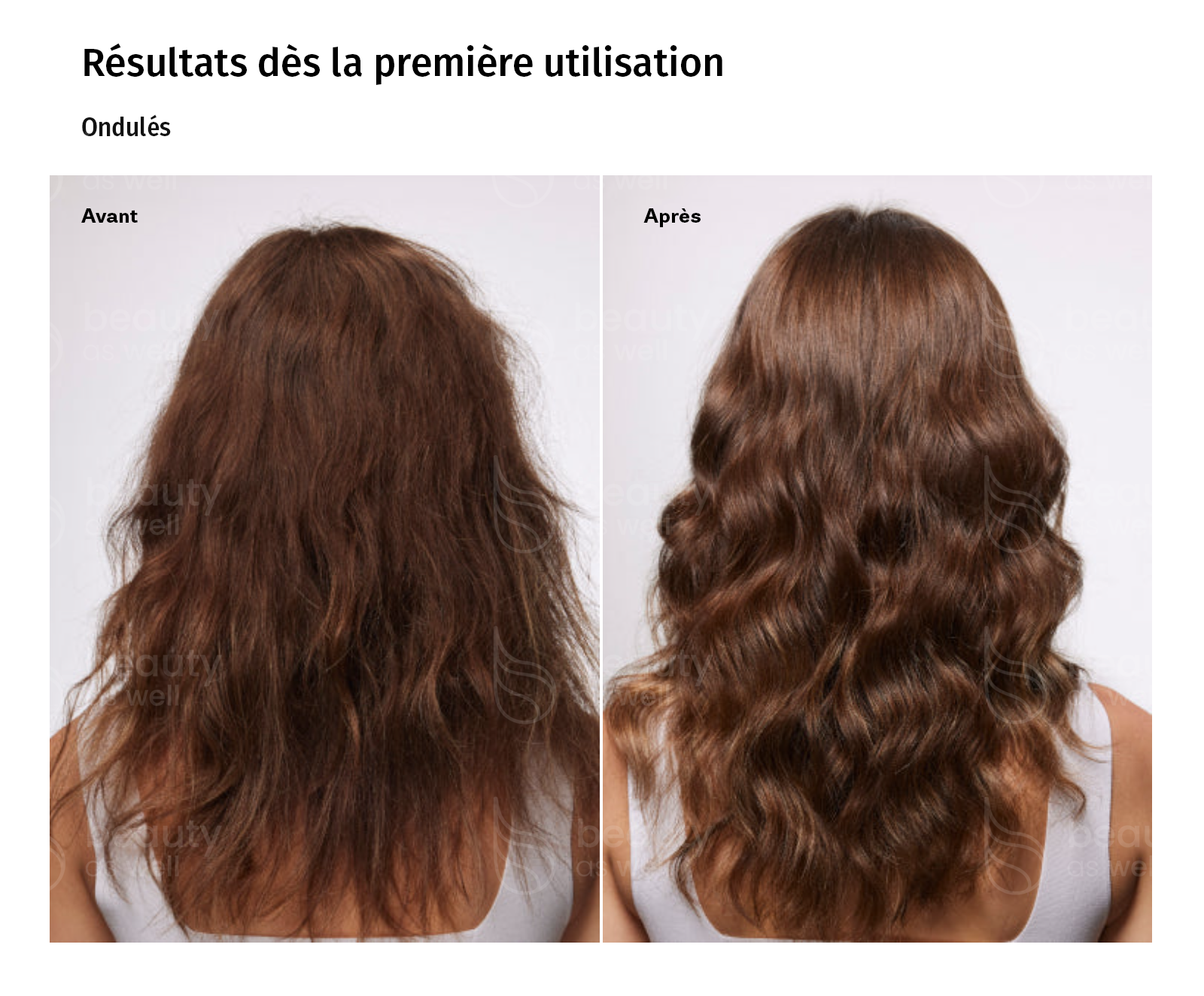 Résultat OLAPLEX Nº.3 - cheveux ondulés Résultats OLAPLEX Nº.3 avant après cheveux ondulés