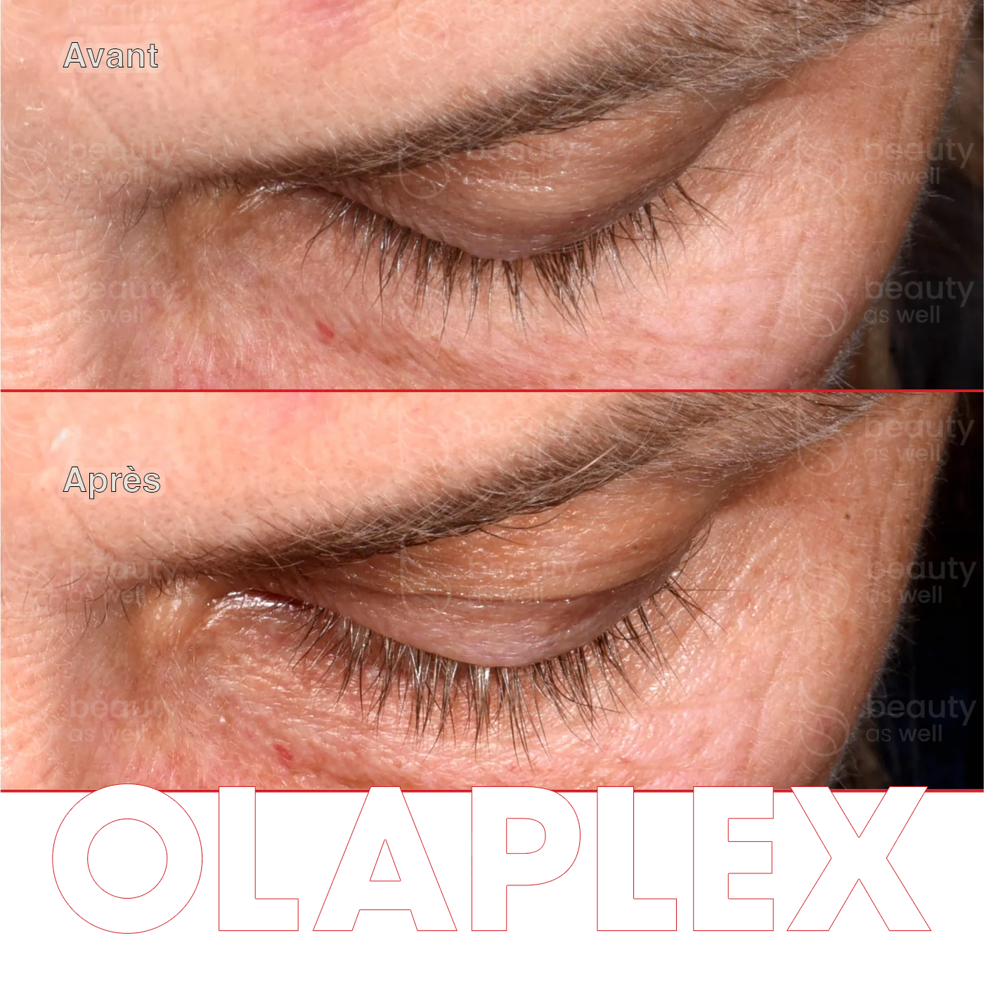Résultats LASHBOND – avant & après OLAPLEX LASHBOND sérum cils – résultats avant et après