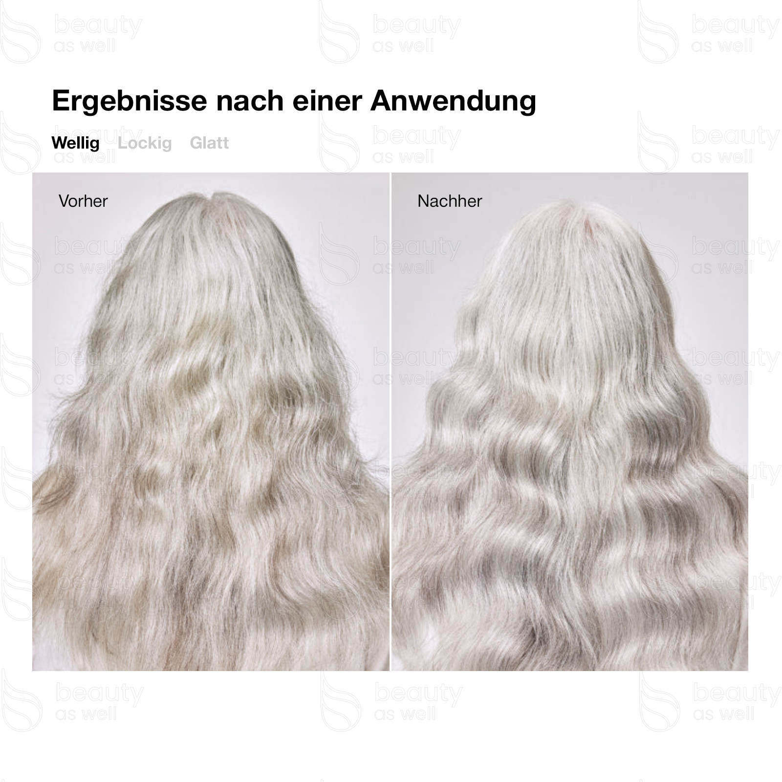 Ergebnisse mit OLAPLEX Nº.4P bei welligem Haar
