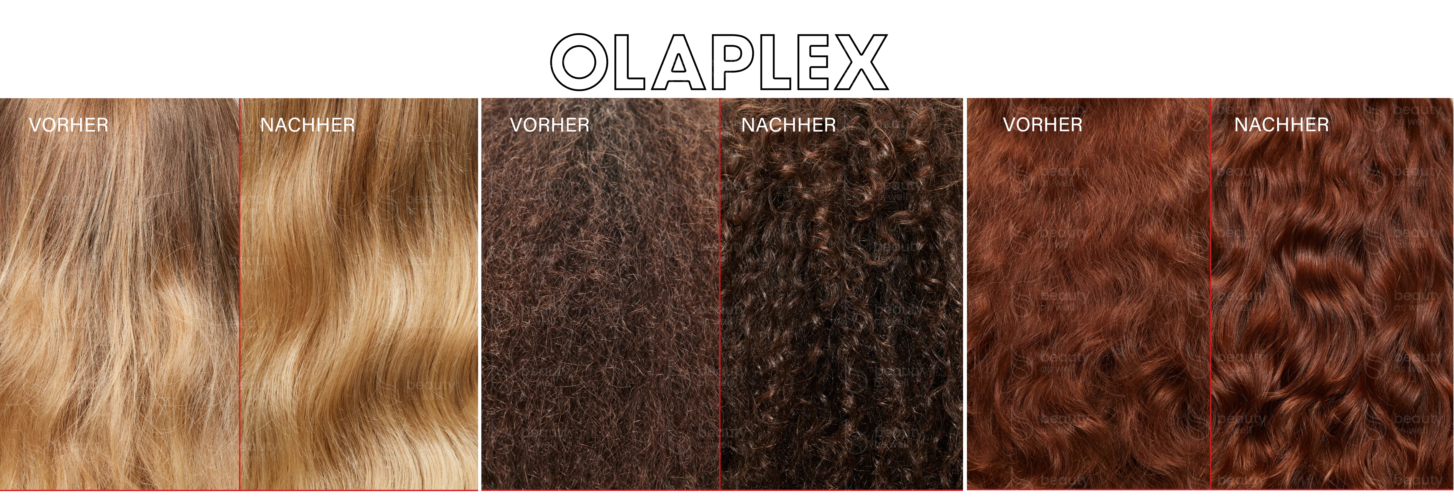 Vorher und Nachher OLAPLEX Full-On Shine Set Vorher-nachher