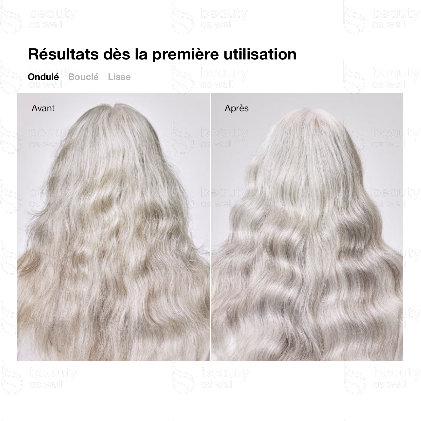 Résultats avec OLAPLEX Nº.4P sur cheveux ondulés