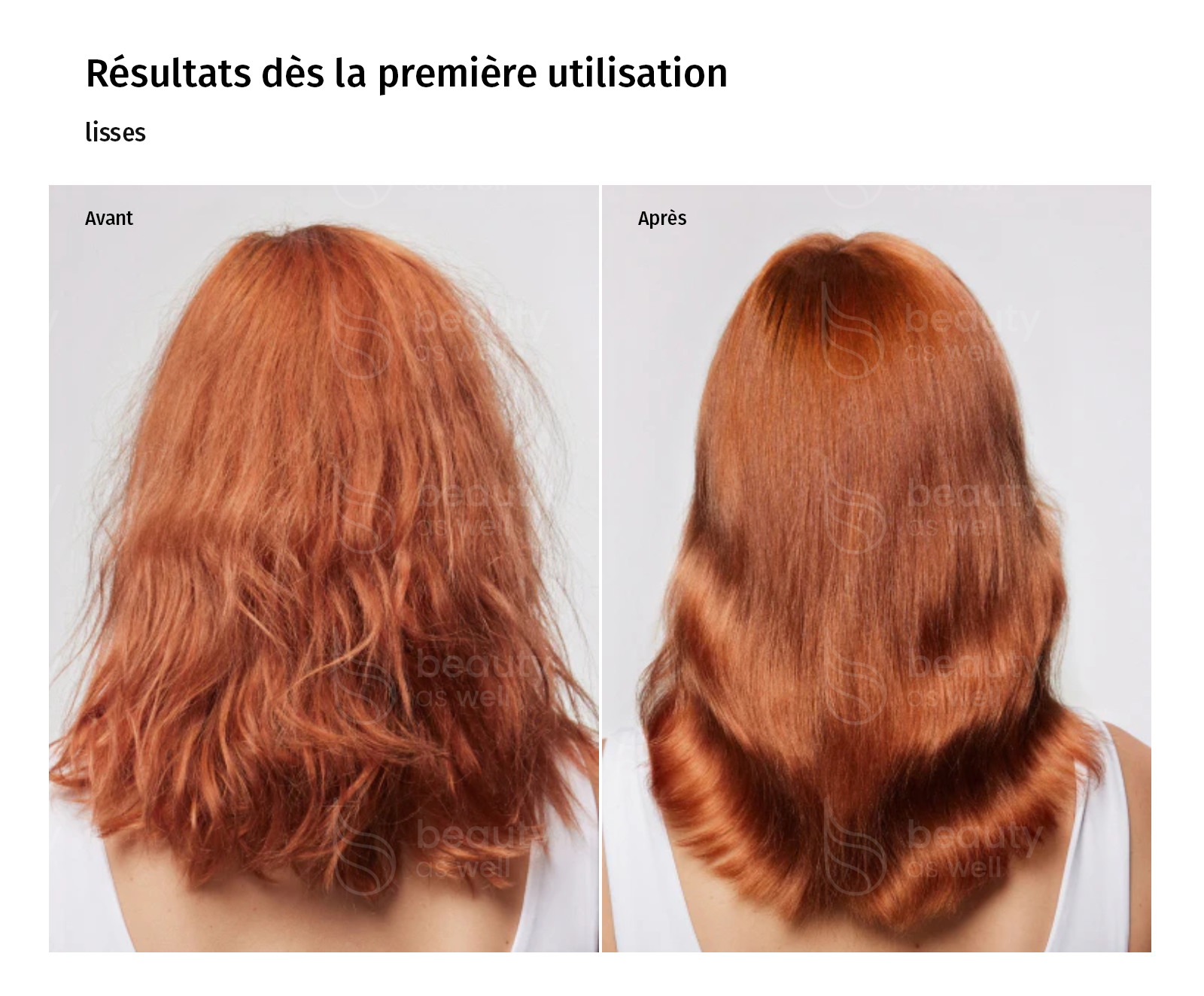 Résultat OLAPLEX Nº.3 - cheveux lisses Résultats OLAPLEX Nº.3 avant après cheveux lisses