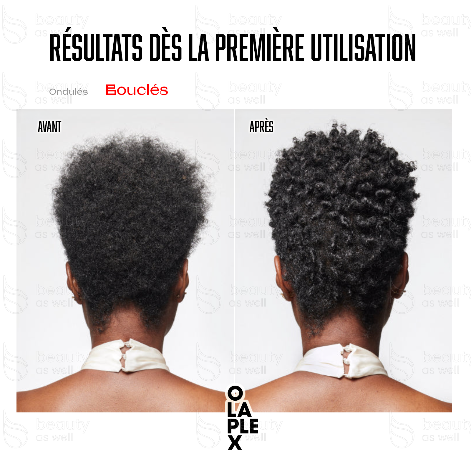 OLAPLEX Nº.9 — Cheveux crépus Avant / Après OLAPLEX Nº.9 sur cheveux crépus