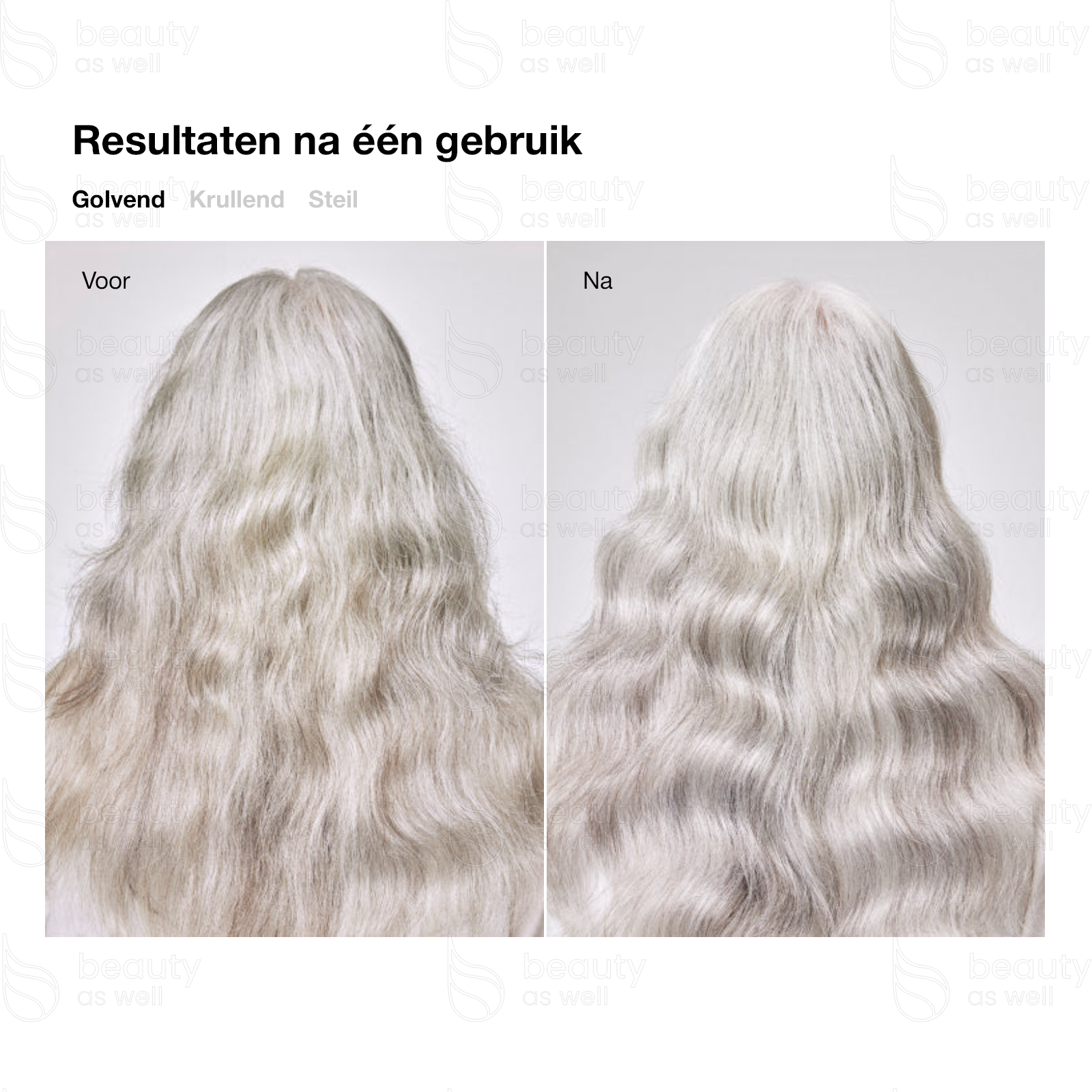 Nº.4P resultaten op golvend haar Resultaten met OLAPLEX Nº.4P op golvend haar