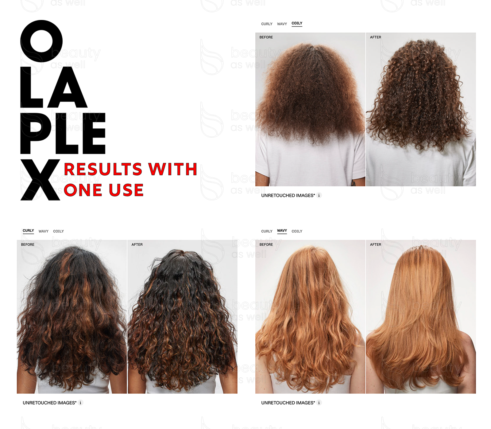 Résultats avant/après OLAPLEX Nº.7 Bonding Oil