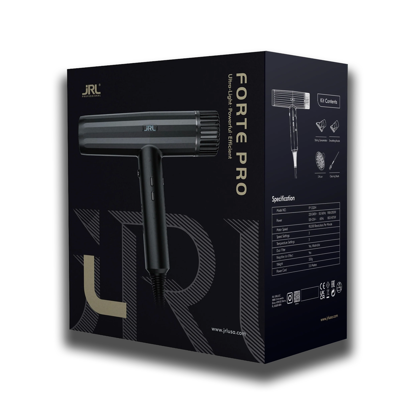 JRL FORTE PRO FP2020H ヘアドライヤー JRL Forte Pro Ultra Lightweight Hair Dryer FP2020H - Type G