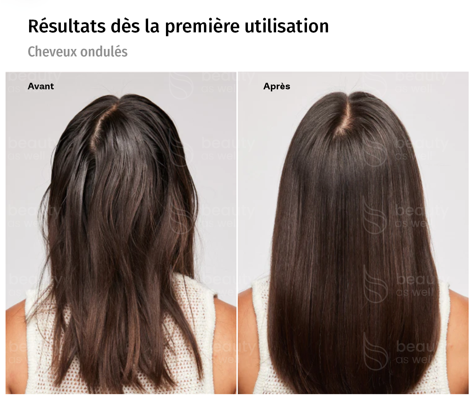 Résultats – Cheveux ondulés Résultats d’OLAPLEX Nº.4C sur cheveux ondulés : plus propres, plus brillants, plus forts