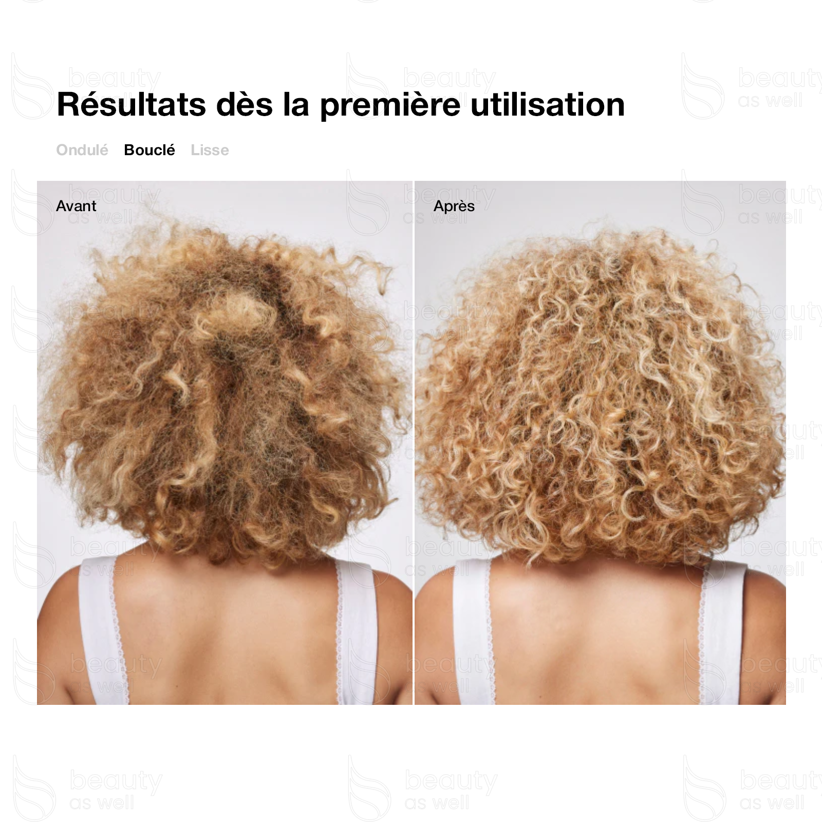 Résultats avec OLAPLEX Nº.4P sur cheveux bouclés