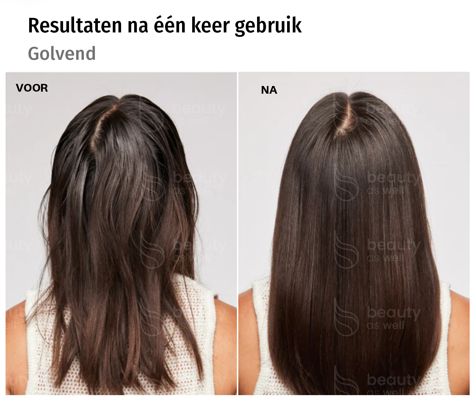 Resultaten – Golvend haar Resultaten van OLAPLEX Nº.4C op golvend haar: schoner, glanzender, sterker