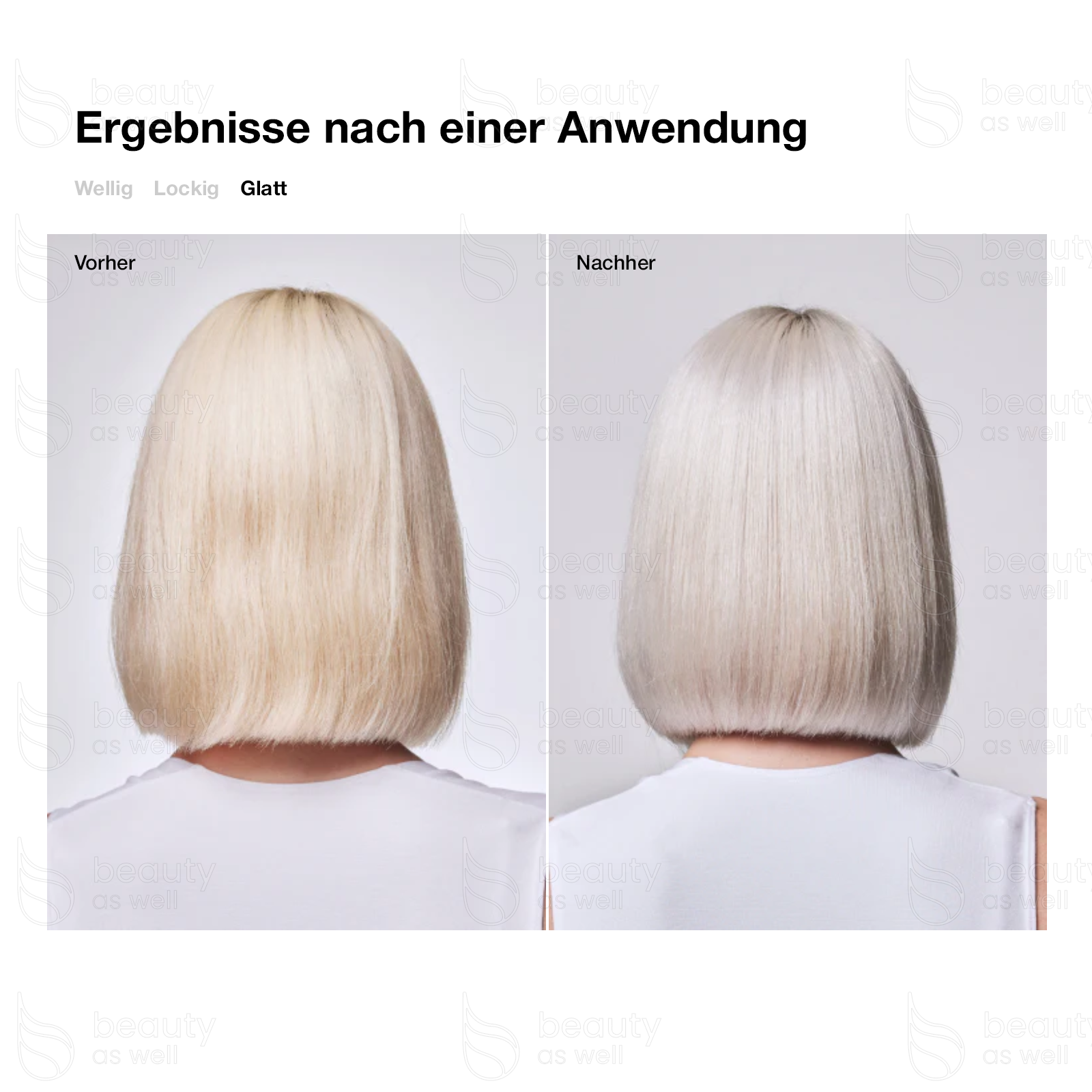 Ergebnisse mit OLAPLEX Nº.4P bei glattem Haar