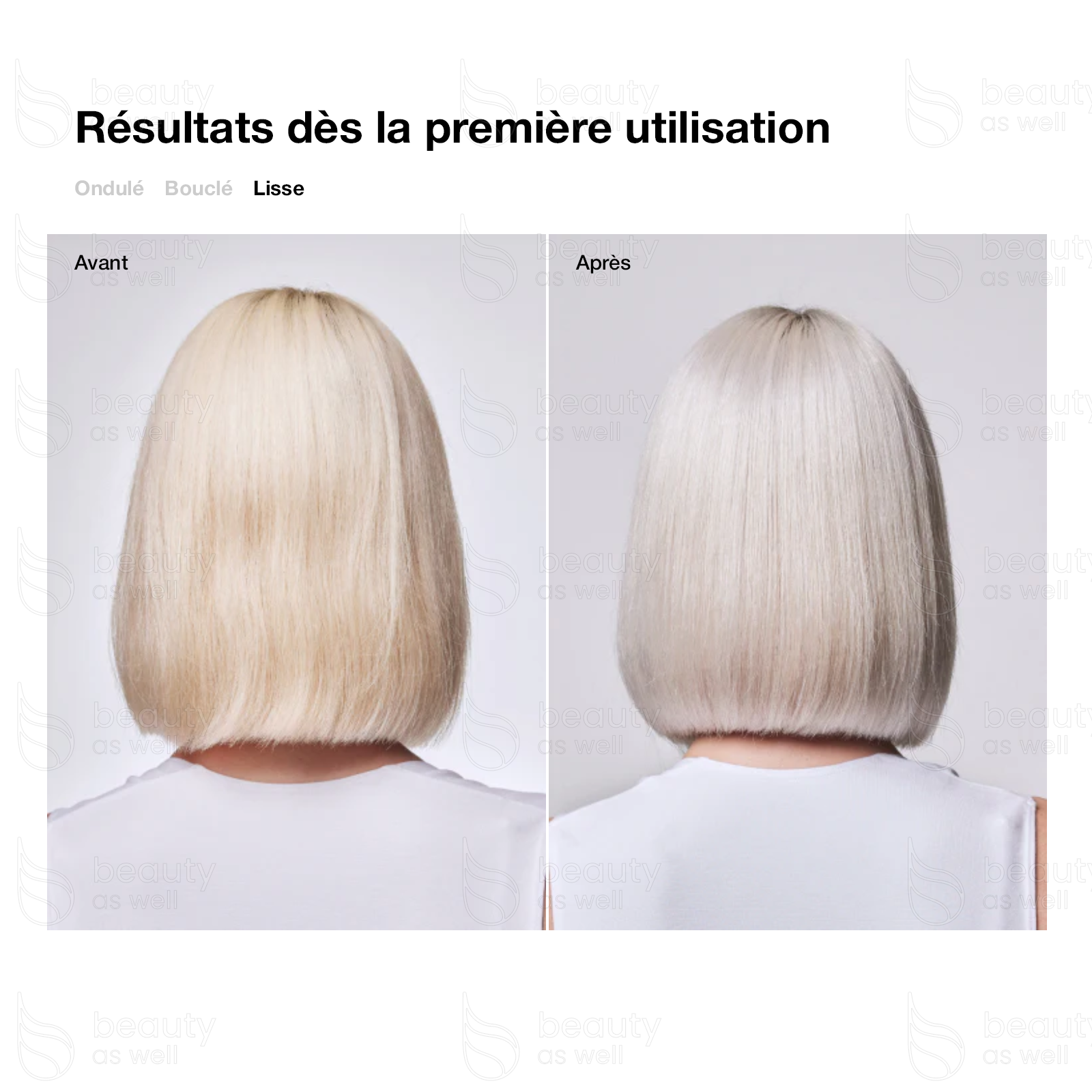 Résultats avec OLAPLEX Nº.4P sur cheveux lisses