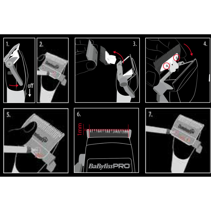 BaBylissPRO FX8010CME titanium fade mesjes ChameleonFX How-To Replace
