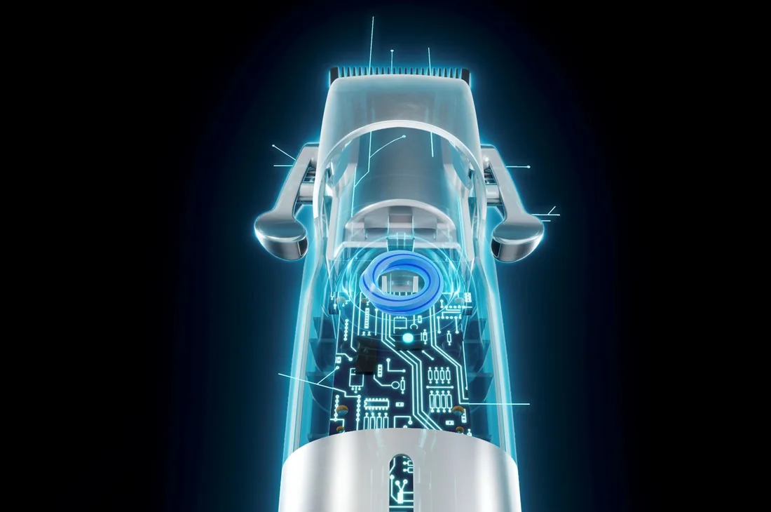 Schnittdarstellung des digitalen Motors im Vollmetallgehäuse des Gamma+ CYBORG