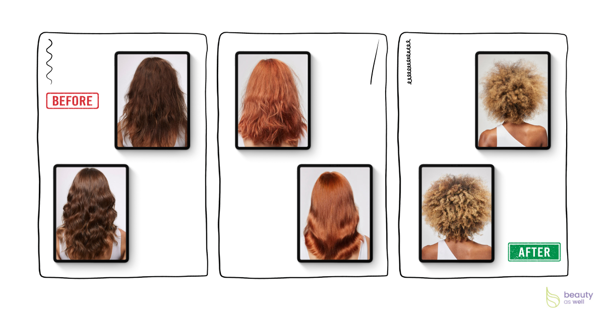 Olaplex No.3 before and after hair repair example