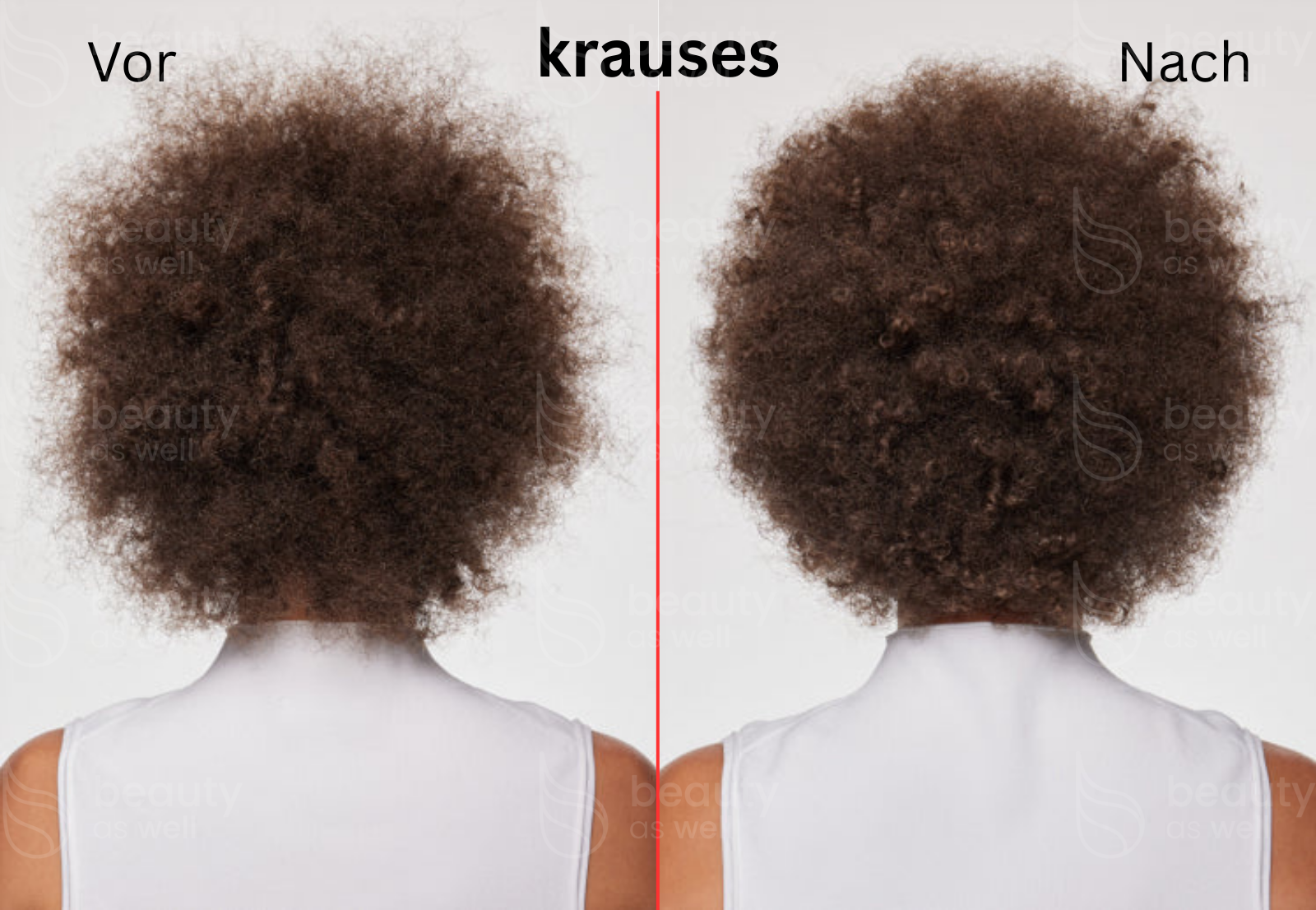 OLAPLEX Nº.0 Ergebnisse Krauses Haar Vorher-nachher mit OLAPLEX Nº.0 und Nº.3 bei krausem Haar